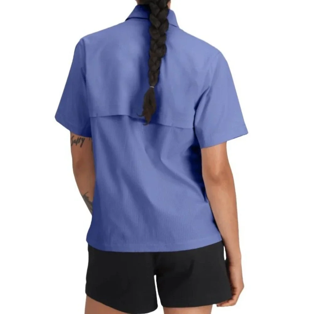 The North Face Lightrange Shirt Womens Large Indigo Plum Hiking UPF Top NEW - Picture 3 of 16